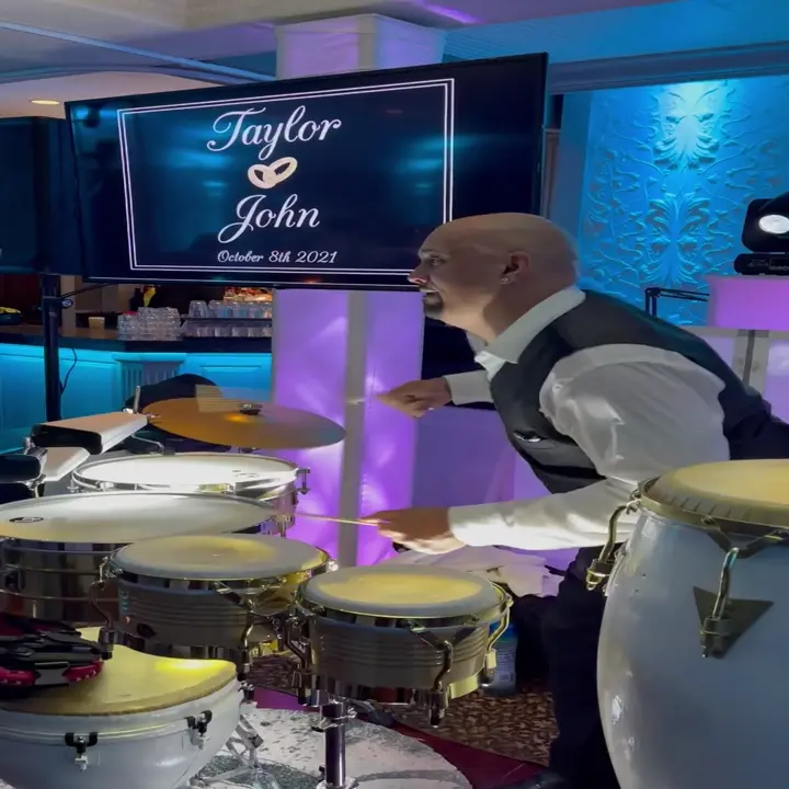 Live percussion at a wedding reception