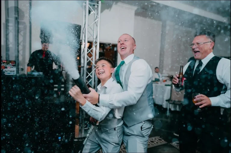 CO₂ Cannons at a Fresh New Angle Events wedding
