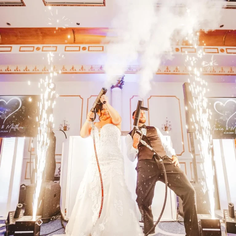Cold Spark Fountains at a Fresh New Angle Events wedding